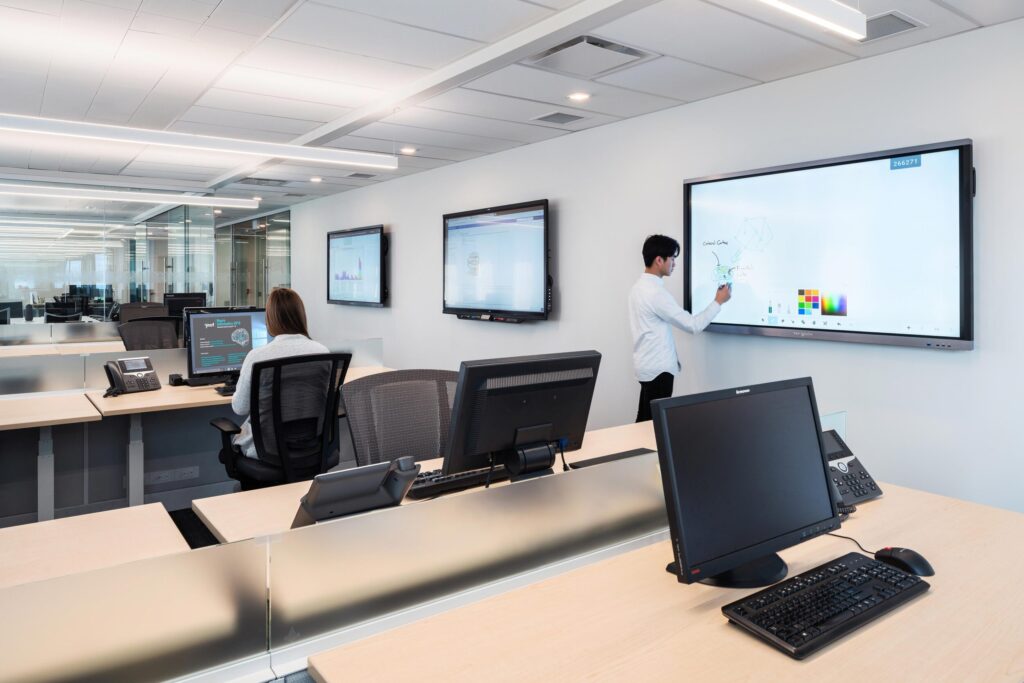 dry lab with digital whiteboards
